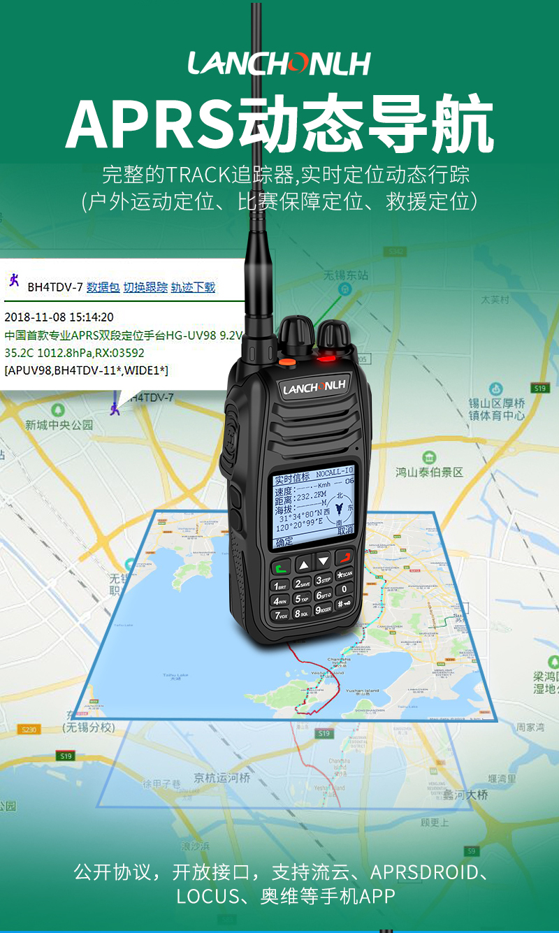 中国首款专业APRS双段定位手台—联畅HG-UV98 使用测评